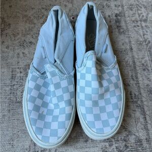 Vans Off the Wall Blue and White Checkerboard Slip-On Shoe Women’s size 7